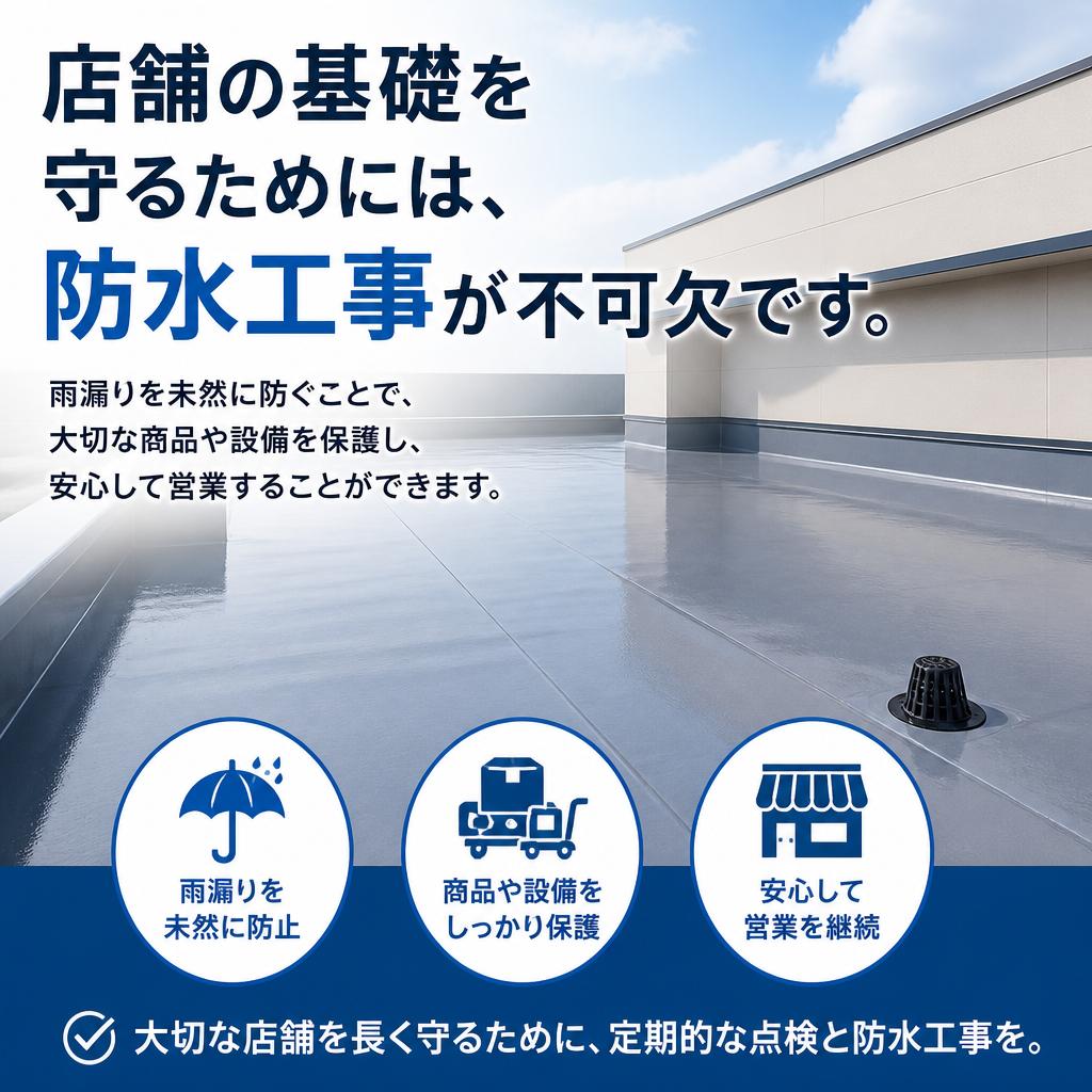 防水工事と店舗の保護