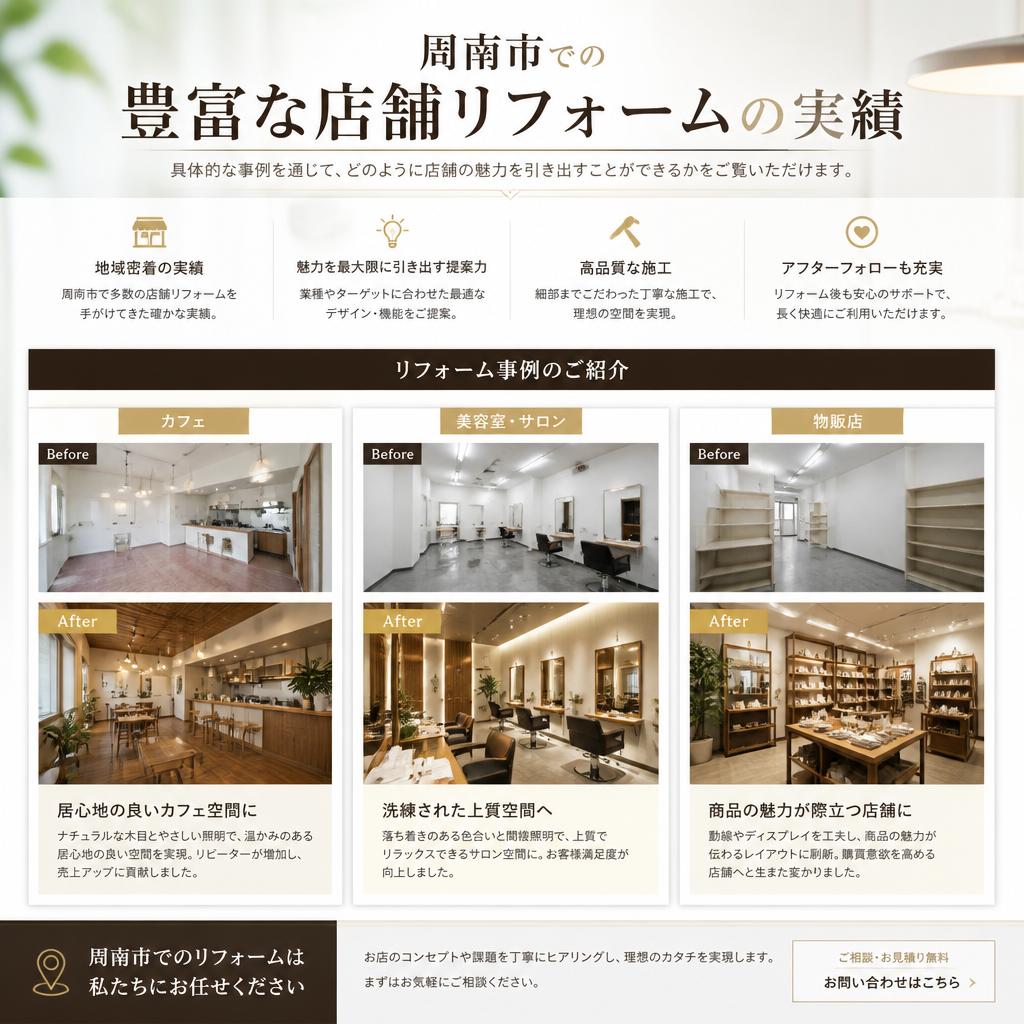 店舗リノベーションの施行実績