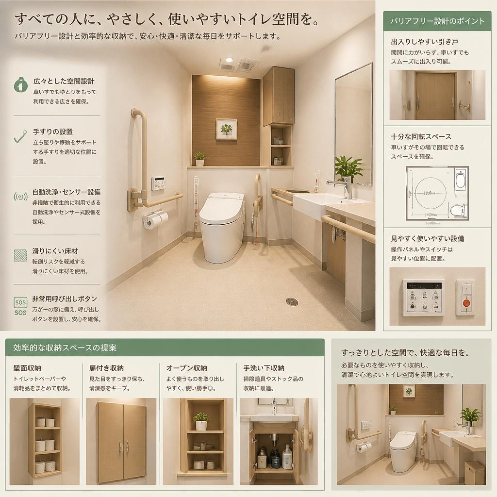 バリアフリーの配慮と便利な収納スペース