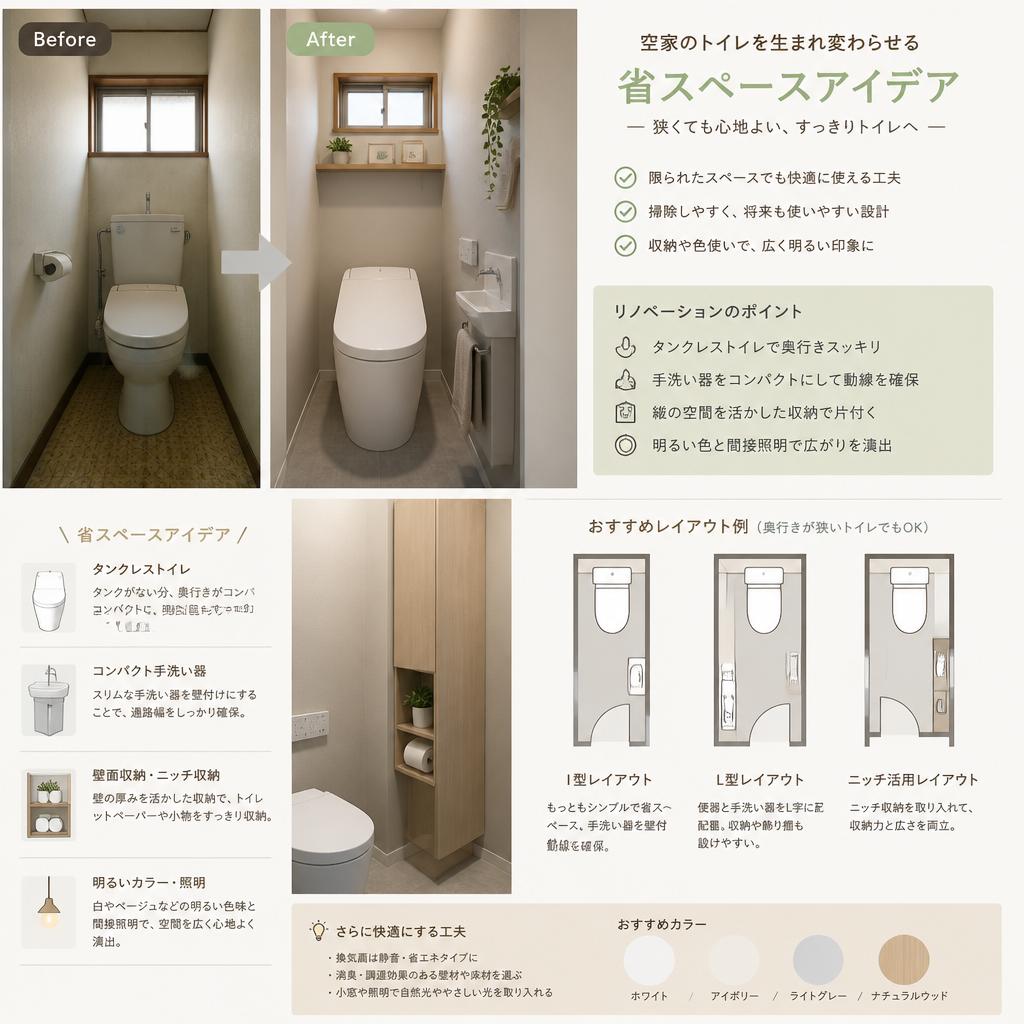 空家のトイレを生まれ変わらせる省スペースアイデア