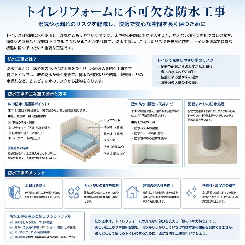 3. 防水工事で安心のトイレ環境を整える