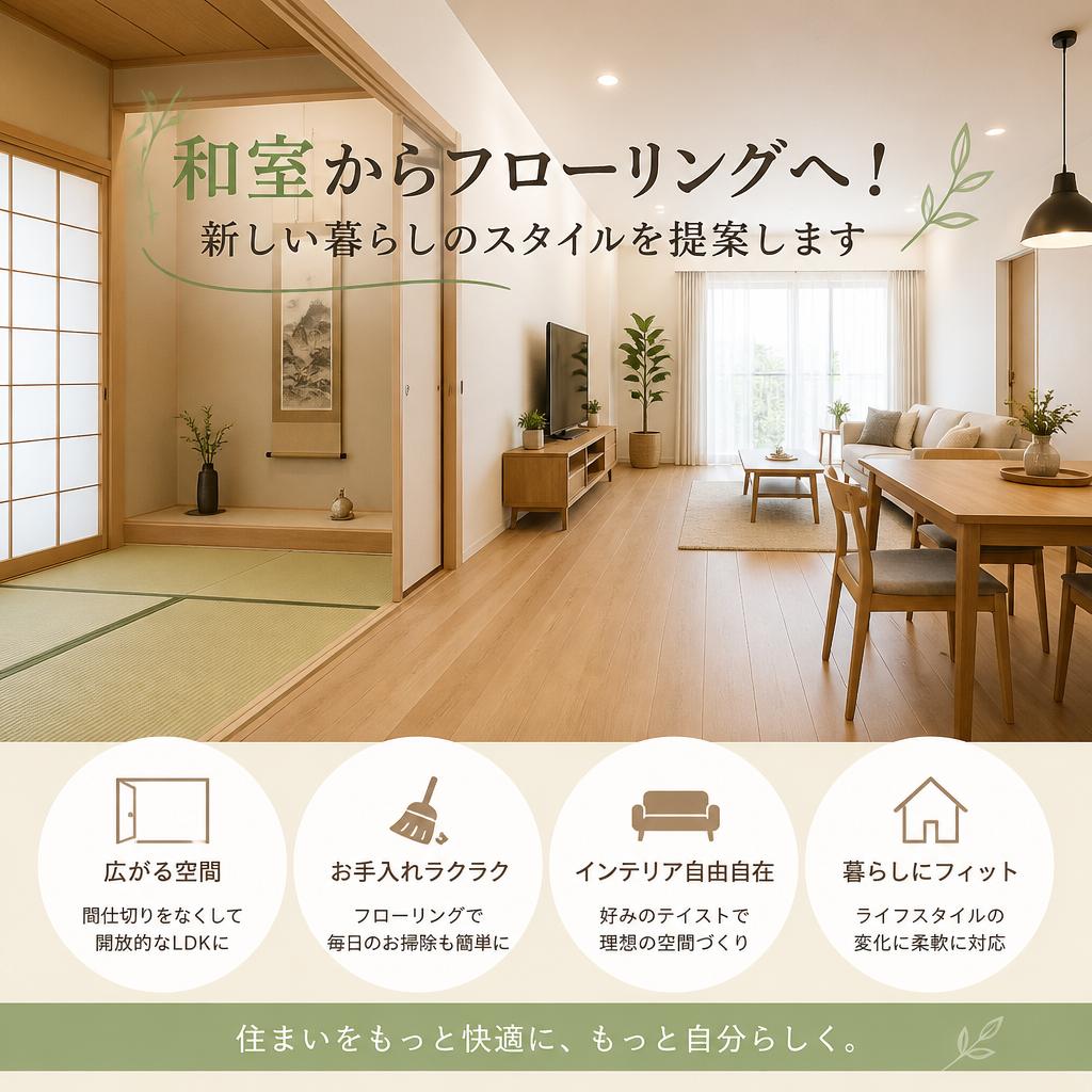 和室からフローリングへ！新しい暮らしのスタイルを提案します