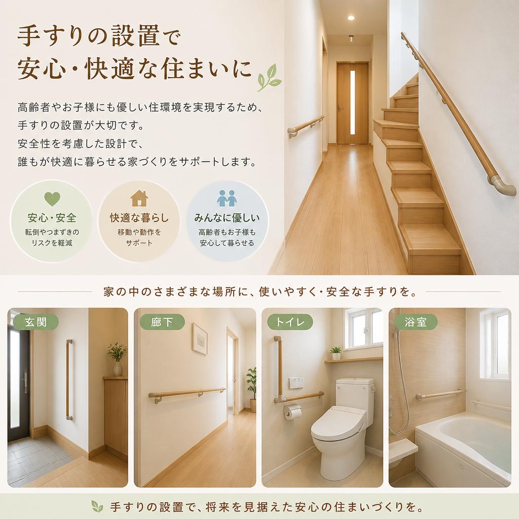 暮らしやすさを考えた手すり設置
