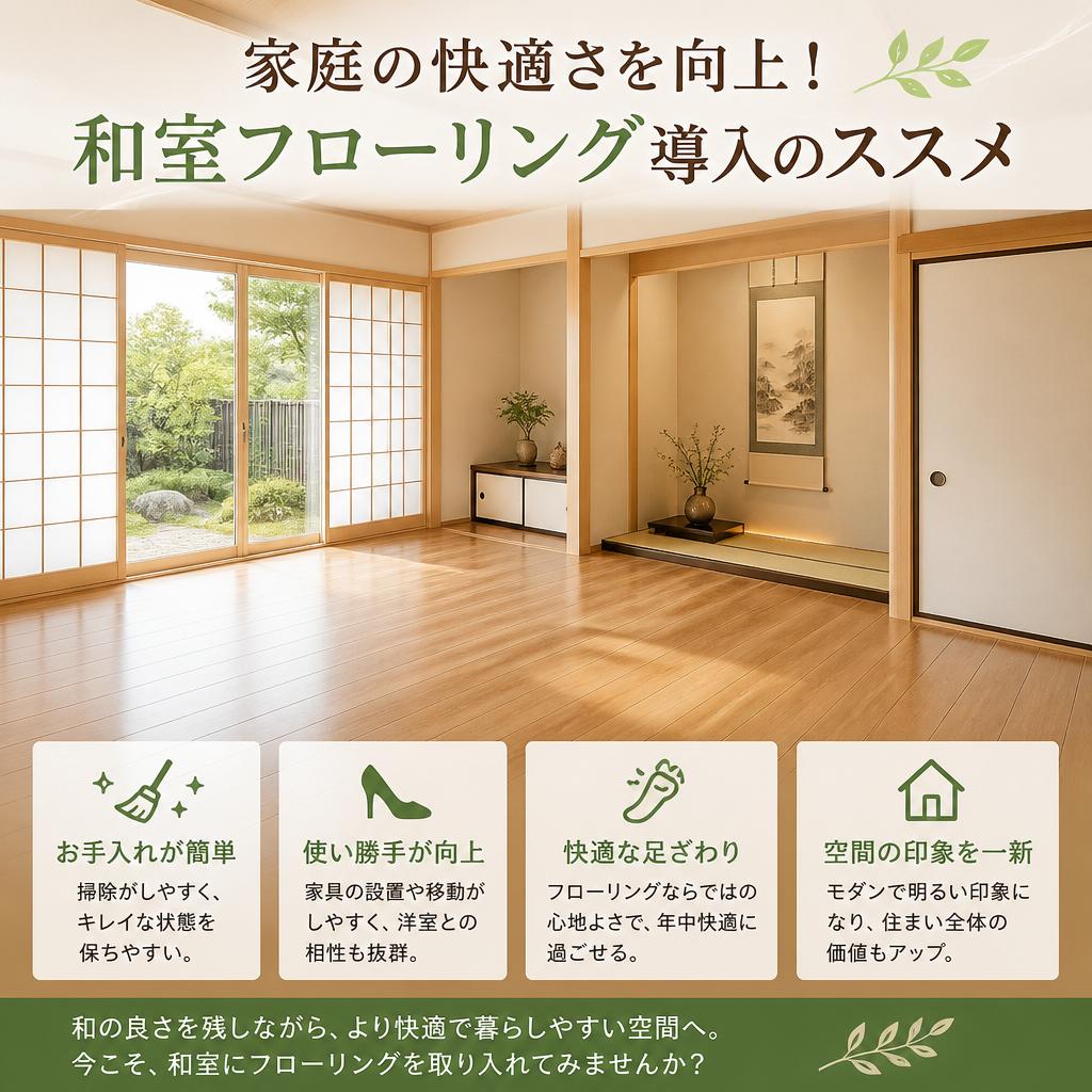 家庭の快適さを向上！和室フローリング導入のススメ