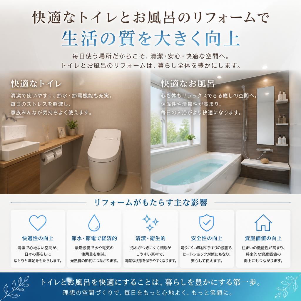 4. 便利なトイレと風呂リフォーム