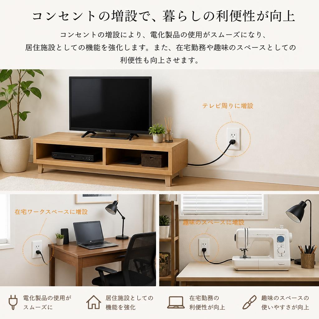 コンセント増設の具体的なメリット