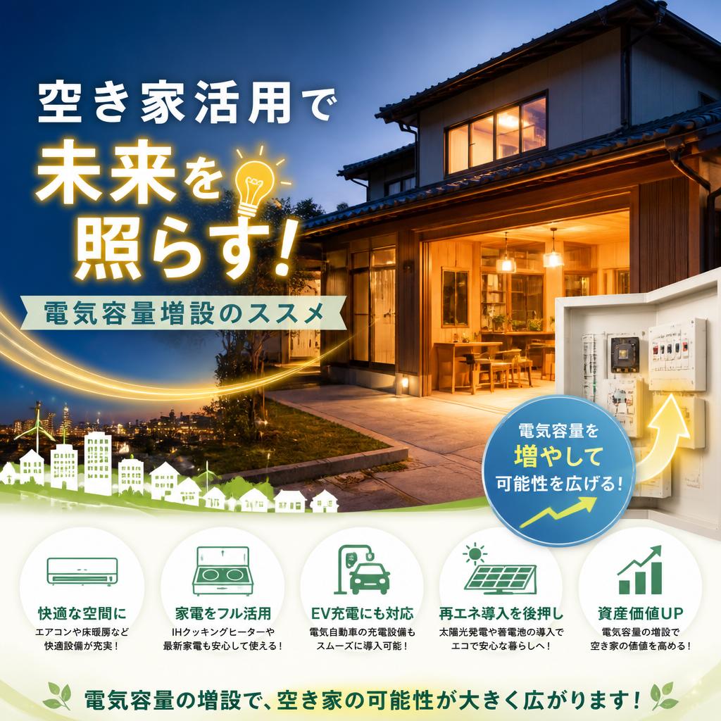 空き家活用で未来を照らす！電気容量増設のススメ