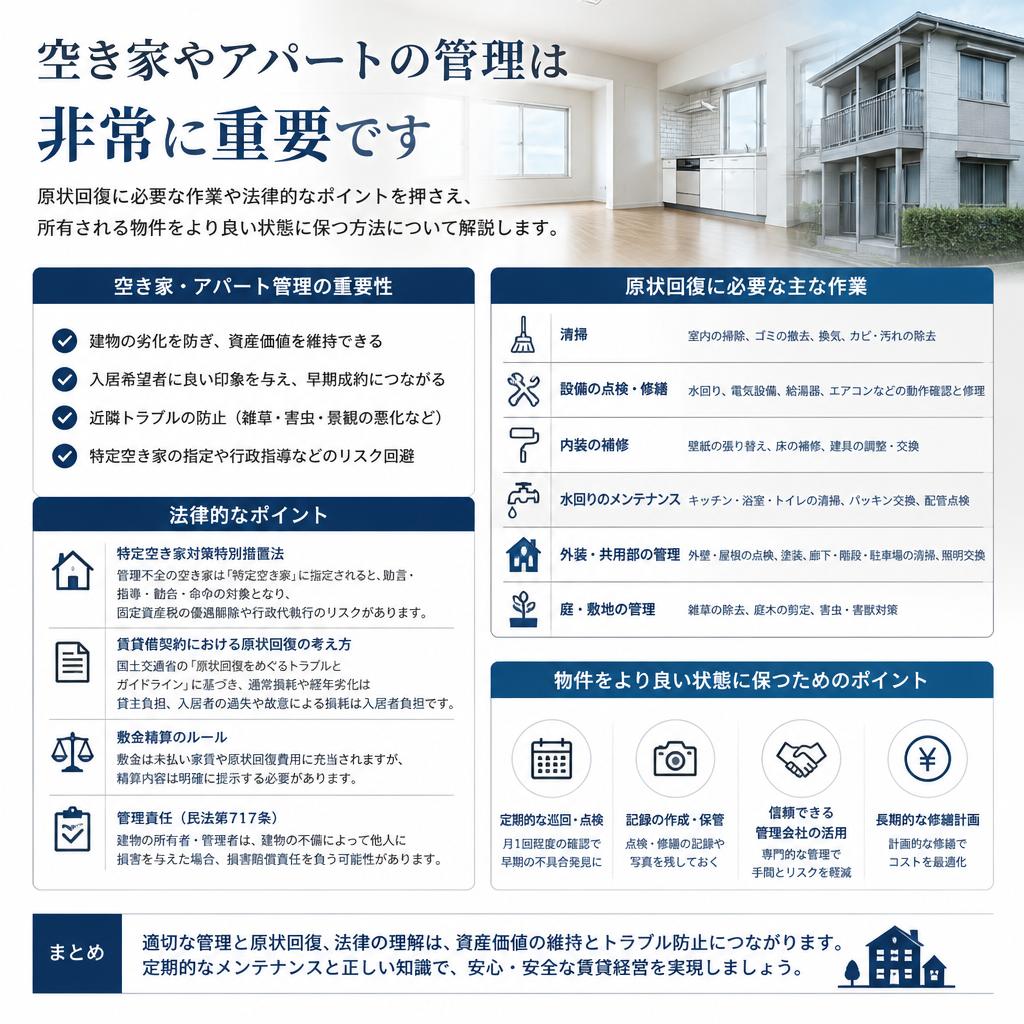 3. 空き家管理とアパートの原状回復