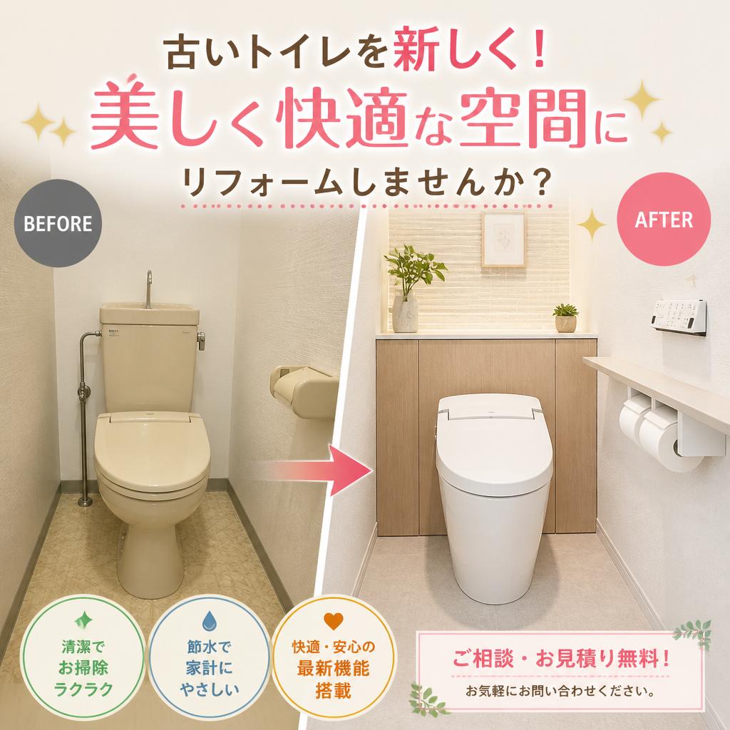 古いトイレを新しく！美しく快適な空間にリフォームしませんか？