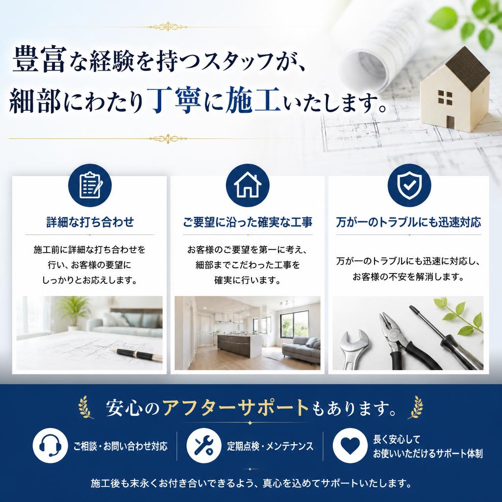 専門家による丁寧な施工