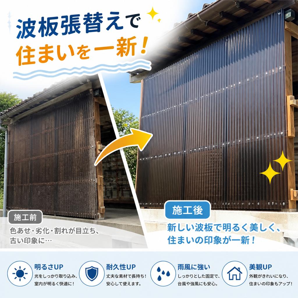 波板張替えで住まいを一新！