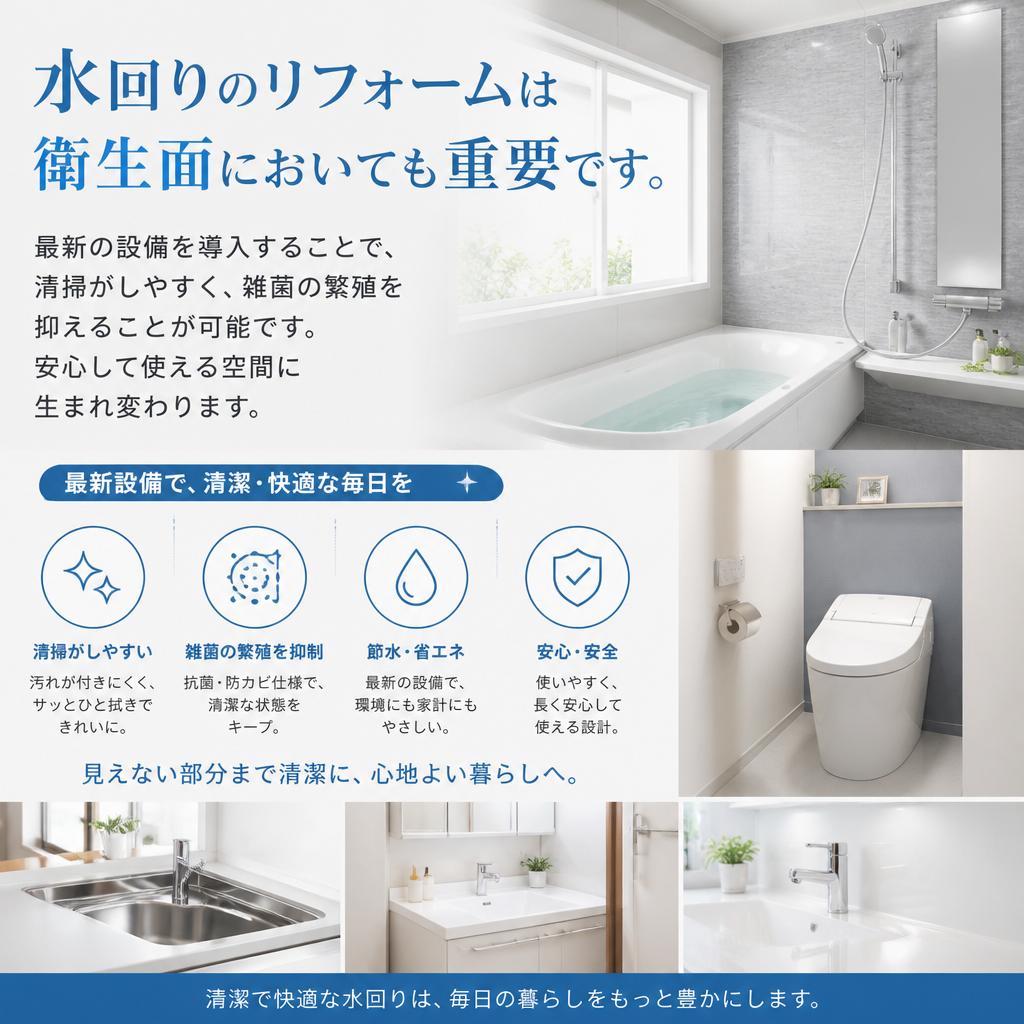 衛生面の向上で安心して使える空間を