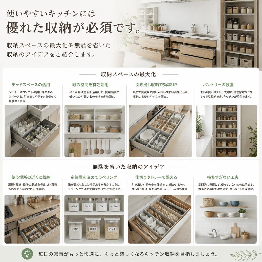 2. 収納力をUP！キッチン収納の工夫