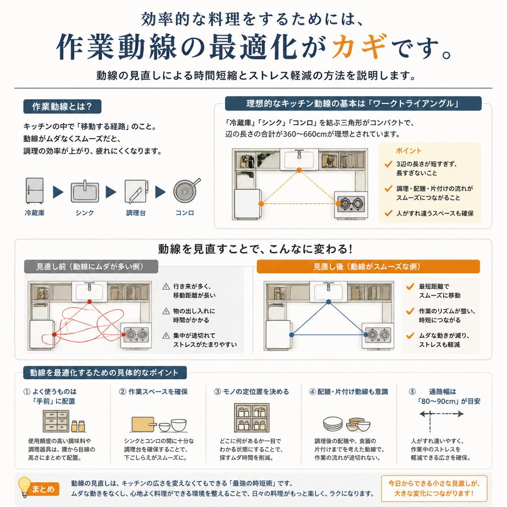 3. 作業動線改善で効率的な調理