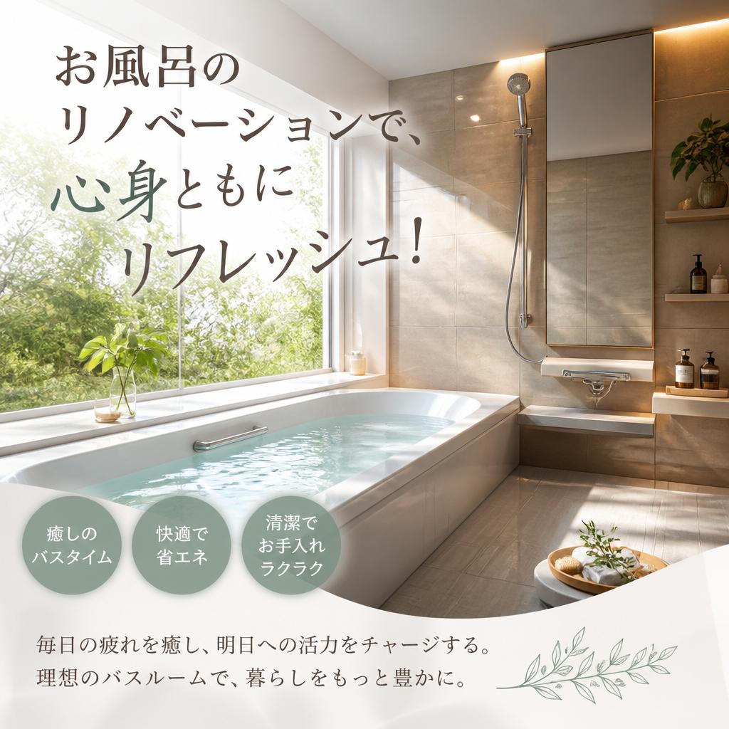 お風呂のリノベーションで、心身ともにリフレッシュ！