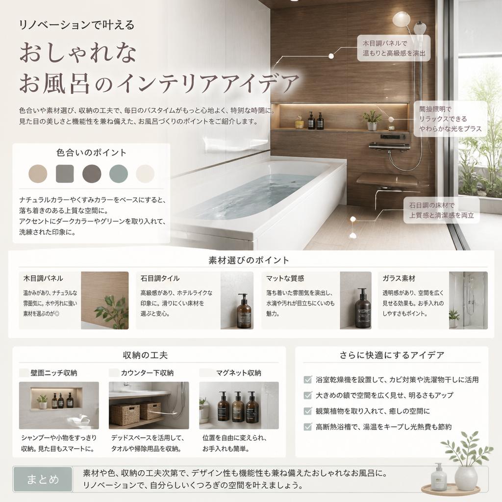 インテリアのアイデアで魅せるお風呂