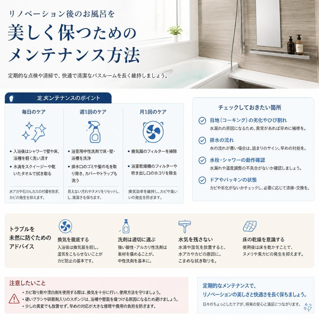 お風呂のメンテナンスの重要性