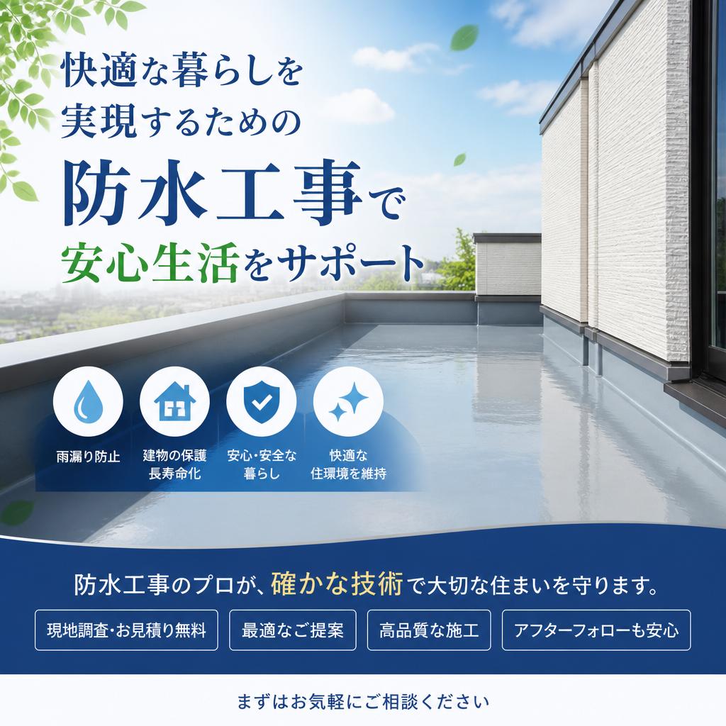 快適な暮らしを実現するための防水工事で安心生活をサポート
