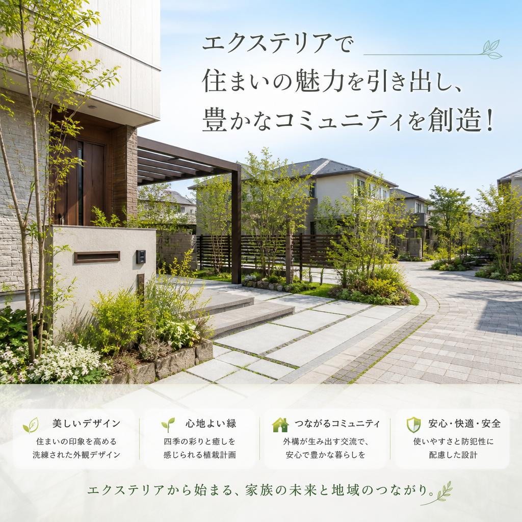 エクステリアで住まいの魅力を引き出し、豊かなコミュニティを創造！
