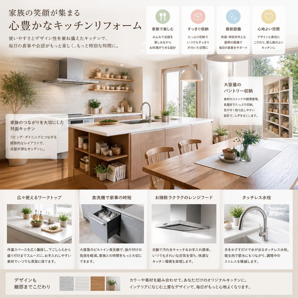 家族が喜ぶキッチンのリフォーム