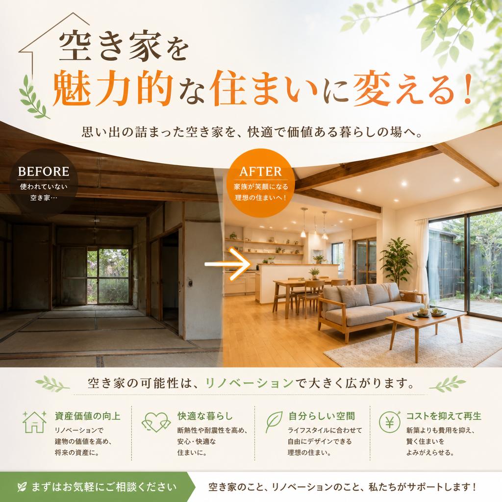 空き家を魅力的な住まいに変える！