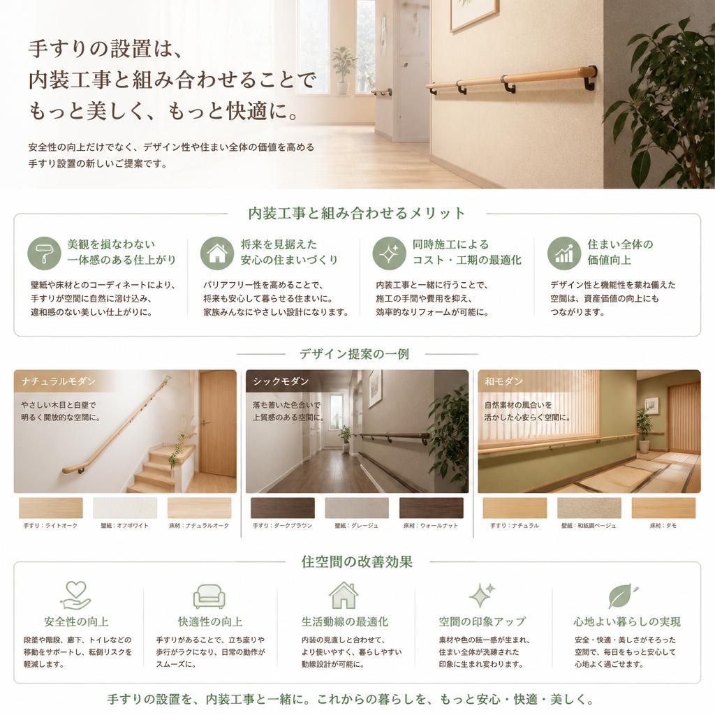 手すり設置における内装工事のメリット