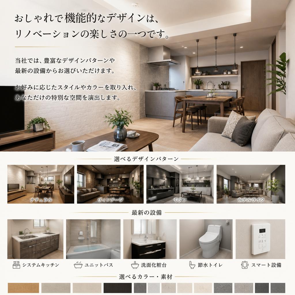 選べるデザインと設備